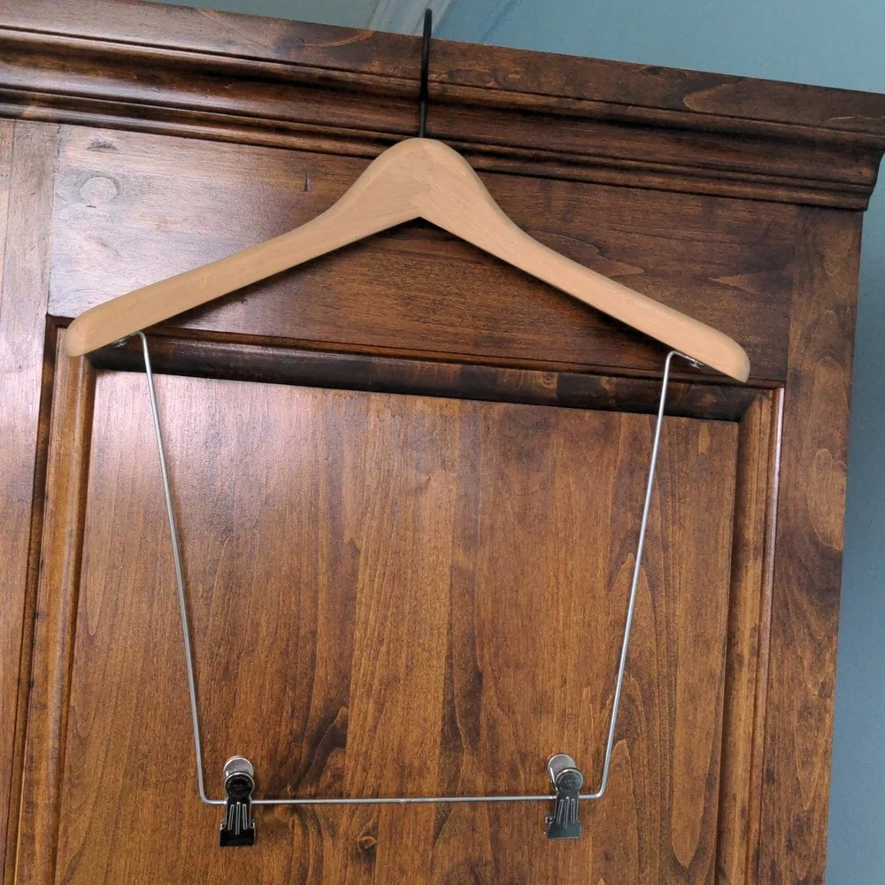 7 Vintage Wooden Hangers, Assorted & 6 Individual Hooks, New